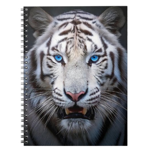 White Tiger Blue Eyes Notizblock (Vorderseite)