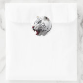White Tiger Classic Round Sticker (Tasche)