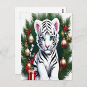White Tiger Cube Weihnachten Postcard Postkarte (Vorne/Hinten)