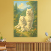 White Tiger • Dawn Forest Ancestral Family | ManJi Leinwanddruck (Insitu (Wohnzimmer))
