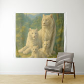 White Tiger • Dawn Forest Ancestral Family | ManJi Wandteppich (Beispiel (Horizontal))