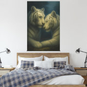 White Tiger – Eternal Affection • Premium Fine Art Leinwanddruck (Insitu (Schlafzimmer))