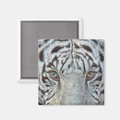 White Tiger Eyes Magnet (Vorderseite/Rückseite)