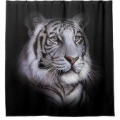 White Tiger Face Duschvorhang (Vorderseite)