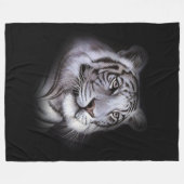 White Tiger Face Fleecedecke (Vorderseite (Horizontal))