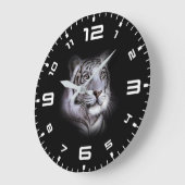 White Tiger Face Große Wanduhr (Winkel)
