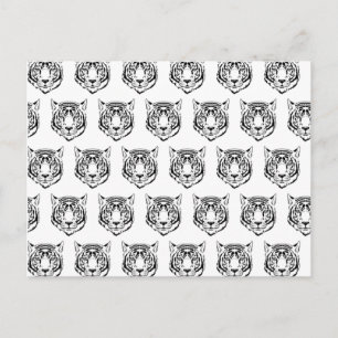 White Tiger Face Head Wild Animals Feline Lover Postkarte