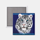 White Tiger Face Magnet (Vorderseite/Rückseite)