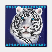 White Tiger Face Magnet (Vorne)