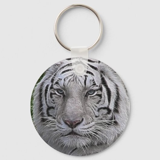 White Tiger Face Schlüsselanhänger (Vorderseite)