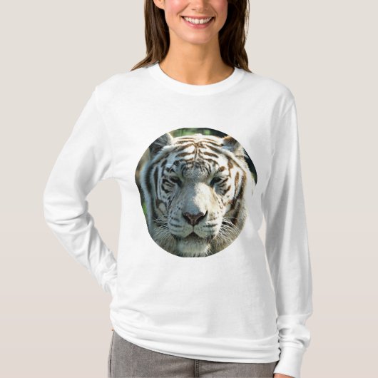 White Tiger Face T-Shirt (Vorderseite)