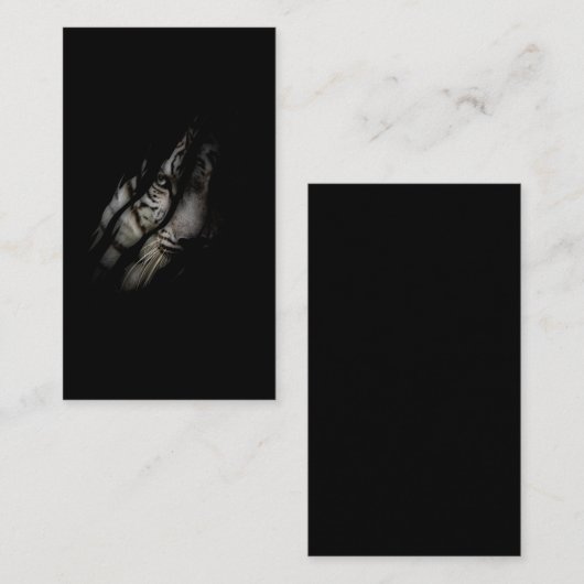 White Tiger Face Torn Claw Wild Safari Tierkatze Visitenkarte (Vorne/Hinten)