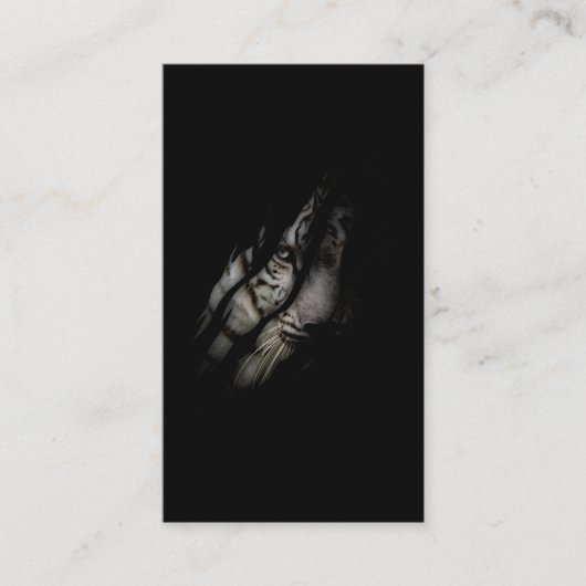 White Tiger Face Torn Claw Wild Safari Tierkatze Visitenkarte (Vorderseite)