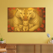 White Tiger Family – Ultra Premium Fine Art Canvas Leinwanddruck (Insitu (Wohnzimmer))