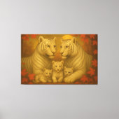 White Tiger Family – Ultra Premium Fine Art Canvas Leinwanddruck (Vorderseite)