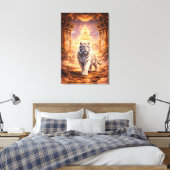 White Tiger Fantasy Art | Man Jiang Hong Art Serie Leinwanddruck (Insitu (Schlafzimmer))