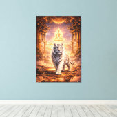 White Tiger Fantasy Art | Man Jiang Hong Art Serie Leinwanddruck (Insitu (Holzboden))