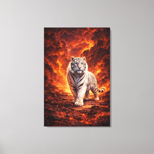White Tiger Fantasy Art | Man Jiang Hong Art Serie Leinwanddruck (Vorderseite)