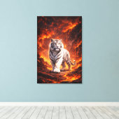 White Tiger Fantasy Art | Man Jiang Hong Art Serie Leinwanddruck (Insitu (Holzboden))