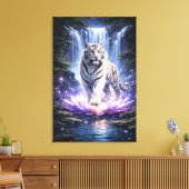 White Tiger Fantasy Art | Man Jiang Hong Art Serie Leinwanddruck (Insitu (Wohnzimmer))