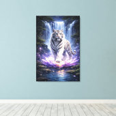 White Tiger Fantasy Art | Man Jiang Hong Art Serie Leinwanddruck (Insitu (Holzboden))