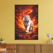 White Tiger Fantasy Art | Man Jiang Hong Art Serie Leinwanddruck (Insitu (Wohnzimmer))
