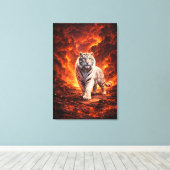 White Tiger Fantasy Art | Man Jiang Hong Art Serie Leinwanddruck (Insitu (Holzboden))
