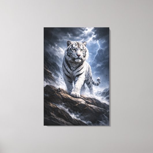 White Tiger Fantasy Art | Man Jiang Hong Art Serie Leinwanddruck (Vorderseite)