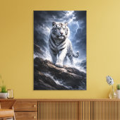White Tiger Fantasy Art | Man Jiang Hong Art Serie Leinwanddruck (Insitu (Wohnzimmer))