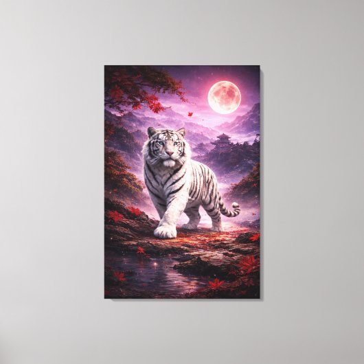 White Tiger Fantasy Art | Man Jiang Hong Art Serie Leinwanddruck (Vorderseite)