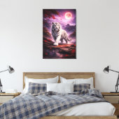 White Tiger Fantasy Art | Man Jiang Hong Art Serie Leinwanddruck (Insitu (Schlafzimmer))