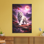 White Tiger Fantasy Art | Man Jiang Hong Art Serie Leinwanddruck (Insitu (Wohnzimmer))
