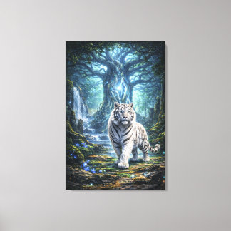 White Tiger Fantasy Art | Man Jiang Hong Art Serie Leinwanddruck