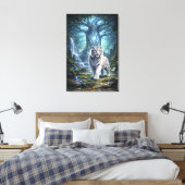 White Tiger Fantasy Art | Man Jiang Hong Art Serie Leinwanddruck (Insitu (Schlafzimmer))