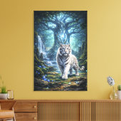 White Tiger Fantasy Art | Man Jiang Hong Art Serie Leinwanddruck (Insitu (Wohnzimmer))