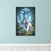White Tiger Fantasy Art | Man Jiang Hong Art Serie Leinwanddruck (Insitu (Holzboden))