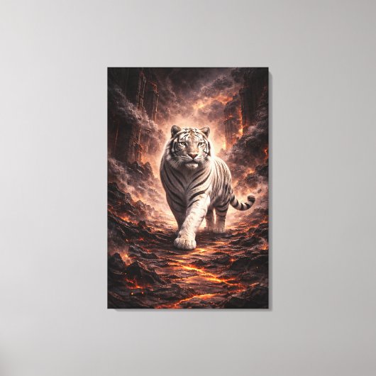 White Tiger Fantasy Art | Man Jiang Hong Art Serie Leinwanddruck (Vorderseite)
