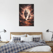 White Tiger Fantasy Art | Man Jiang Hong Art Serie Leinwanddruck (Insitu (Schlafzimmer))