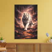 White Tiger Fantasy Art | Man Jiang Hong Art Serie Leinwanddruck (Insitu (Wohnzimmer))