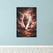 White Tiger Fantasy Art | Man Jiang Hong Art Serie Leinwanddruck (Insitu (Holzboden))