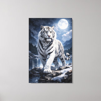 White Tiger Fantasy Art | Man Jiang Hong Art Serie Leinwanddruck