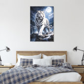White Tiger Fantasy Art | Man Jiang Hong Art Serie Leinwanddruck (Insitu (Schlafzimmer))