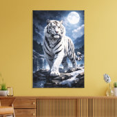 White Tiger Fantasy Art | Man Jiang Hong Art Serie Leinwanddruck (Insitu (Wohnzimmer))