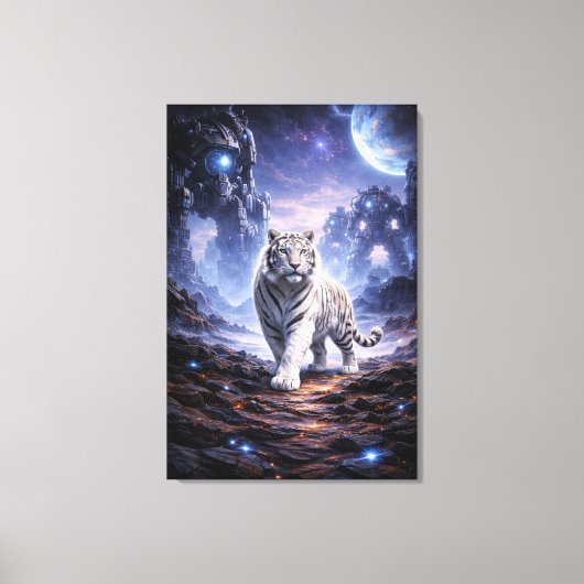 White Tiger Fantasy Art | Man Jiang Hong Art Serie Leinwanddruck (Vorderseite)