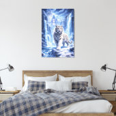 White Tiger Fantasy Art | Man Jiang Hong Art Serie Leinwanddruck (Insitu (Schlafzimmer))
