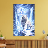 White Tiger Fantasy Art | Man Jiang Hong Art Serie Leinwanddruck (Insitu (Wohnzimmer))