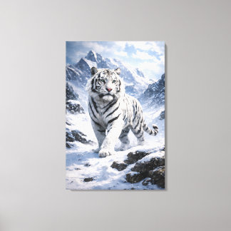 White Tiger Fantasy Art | Man Jiang Hong Art Serie Leinwanddruck