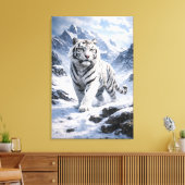 White Tiger Fantasy Art | Man Jiang Hong Art Serie Leinwanddruck (Insitu (Wohnzimmer))