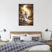White Tiger Fantasy Art | Man Jiang Hong Art Serie Leinwanddruck (Insitu (Schlafzimmer))