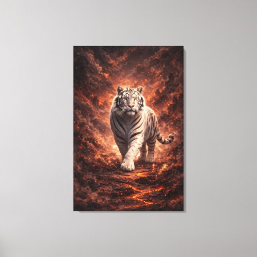 White Tiger Fantasy Art | Man Jiang Hong Art Serie Leinwanddruck (Vorderseite)